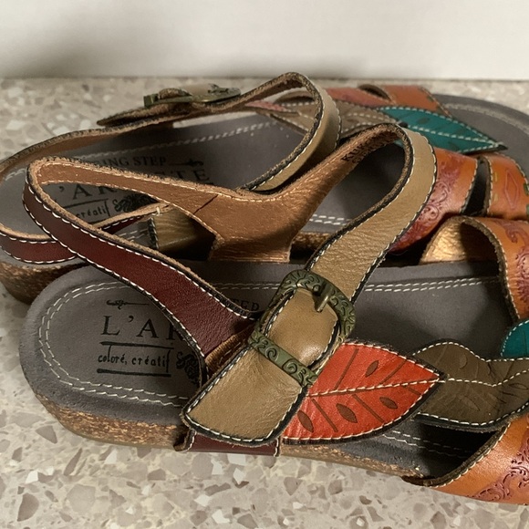 L’Artiste by Spring Step Leather Sandals Women’s Multicolor US 7.5 EU 38 - Picture 8 of 13